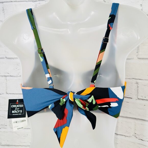 Bar III PARADISE PALM Printed Keyhole Bikini Swim Top, US Small NWT - Picture 7 of 8